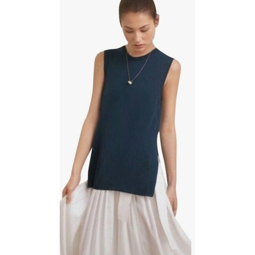 Wilfred Navy Sleeveless Tunic Top